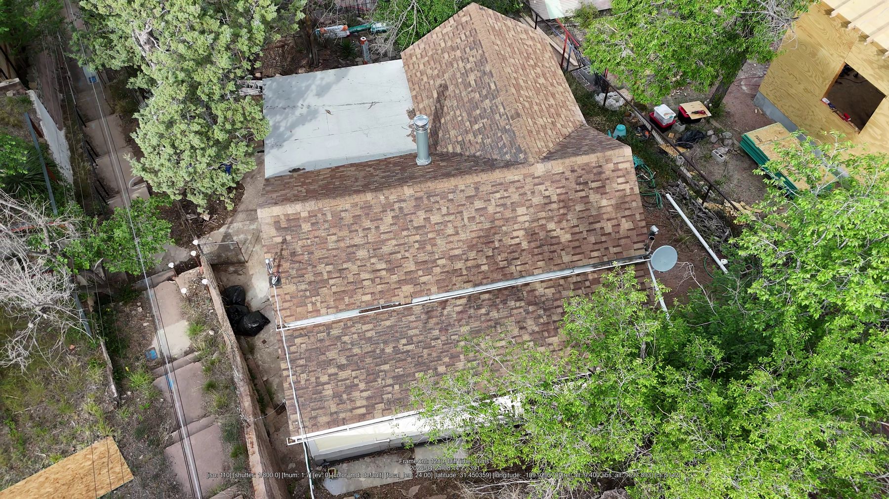 Bisbee Metal Roof Conversion &mdash; roof before work began, Bisbee, AZ