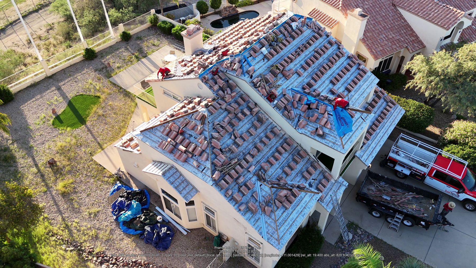 Oro Valley Tile Restoration &mdash; roof before work began, Oro Valley, AZ