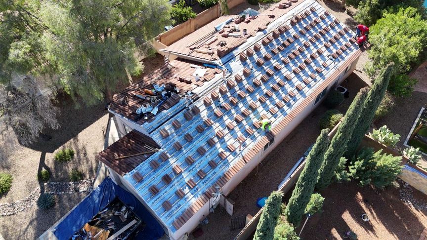 Full tile roof replacement by SolTerra Roofing in Tucson