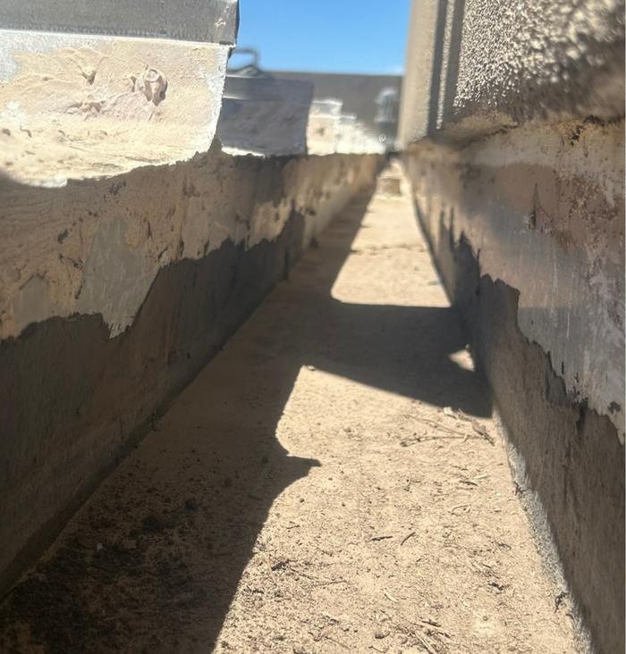 Parapet channel detail &mdash; before