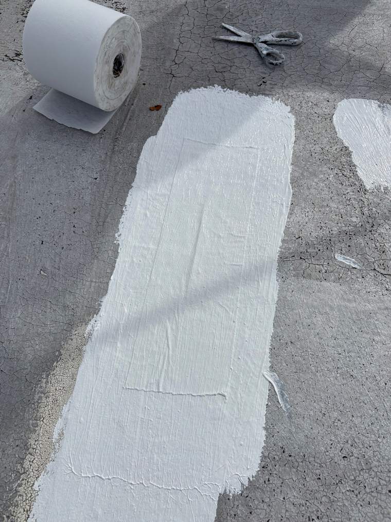 The repaired expansion crack after the field coating was applied