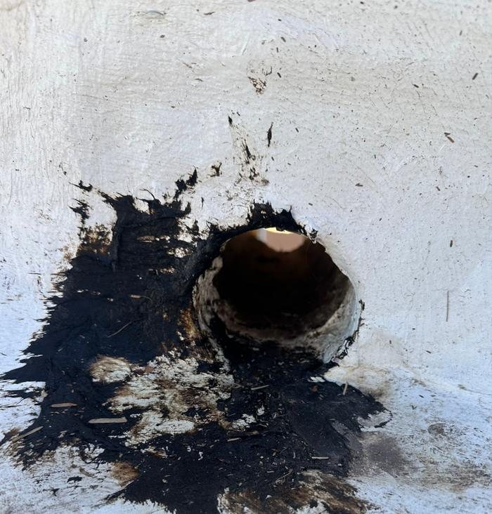Roof penetration detail &mdash; before