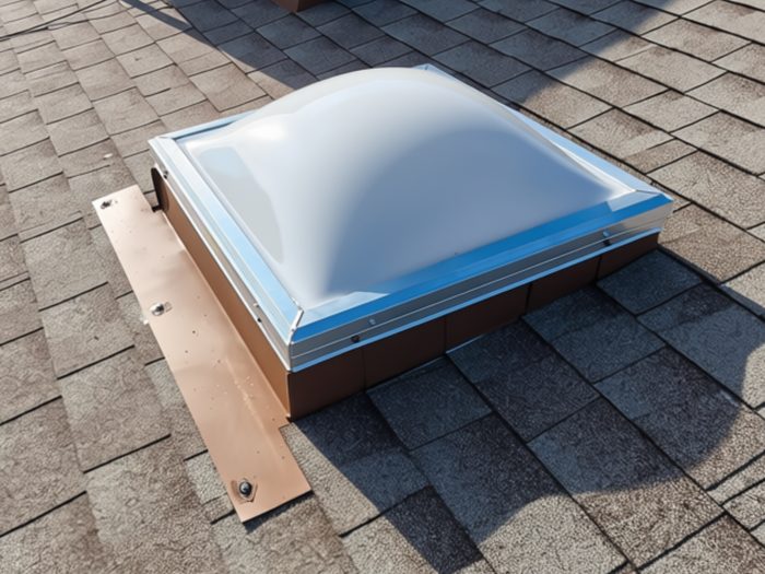 Properly flashed roof penetration on a shingle roof